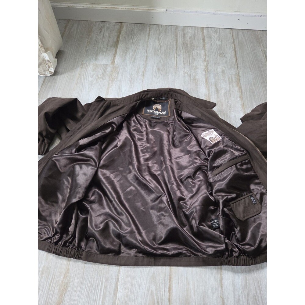 VTG Weatherproof Pebble Beach Embroidered Golf Jacket Mens L Full Zip Brown EUC - Picture 6 of 9